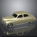 Ivory Vintage Car With Classic Design Sleek Body Lines Chrome Accents And White Wheels