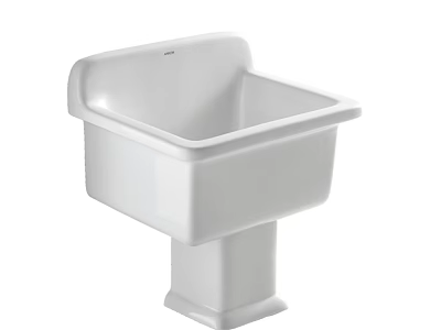 Modern White Ceramic Pedestal Wash Basin For Bathroom Accessories Home Use 3d model