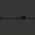 Black And Orange Industrial Equipment Components With Connectors Tracks And Circular Parts On Gray Platform