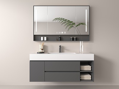 modern sink bathroom cabinet 3d model