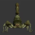 Scorpion 3D Model With Detailed Body Curved Tail And Sharp Claws On Black Reflective Surface