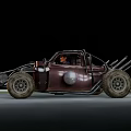 Dark Open Off Road Car With Large Tires And Rough Structure Design