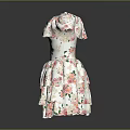 Elegant Women's White Floral Print Off Shoulder Tiered Skirt Dress