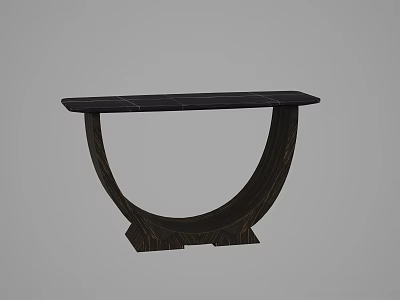 Entryway Console Table With Dark Wood Curved Base And Smooth Tabletop Modern Home Decor Furniture 3d model