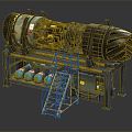 industrial LOFT engine aircraft engine 3d model