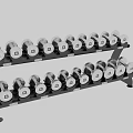 Sturdy Two Tier Metal Weight Rack Holding Multiple Dumbbells For Fitness Equipment