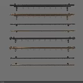 Stylish Curtain Accessories Featuring Metal Rods With Decorative Hooks For Home Windows