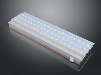 Long Rectangular Industrial Building With Gray Exterior Brown Base And Roof Windows 3d model