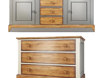 Elegant Wooden Chest of Drawers with Multiple Storage Drawers and Classic Design 3d model