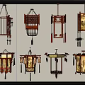 Traditional Chinese Lantern Style Chandeliers With Red Tassels And Intricate Patterns