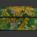 Vibrant Decorative Ornament Set With Green And Yellow Natural Leaf Pattern For Home Decor
