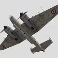 Vintage Fighter Aircraft with Propeller and Round Badges on Wings Gray Body and Classic Design