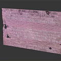 Vintage Brick Wall With Weathered Red And Beige Bricks Worn Surface And Small Hole 3d model