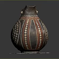 Artistic Ceramic Jug With Red White Dot Patterns Curved Handle And White Base 3d model