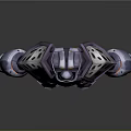 Game And Movie Character Mechanical Robot With Purple Armor Luminous Red Chest And Arm Lights