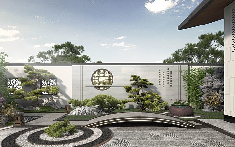 New Chinese Courtyard Landscape 3d model