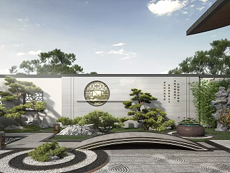 New Chinese Courtyard Landscape 3d model