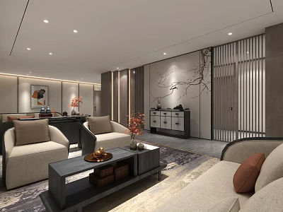 New Chinese Rest Area Reception Rest Area 3d model