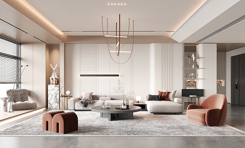 modern living room 3d model