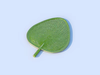 Green Leaf Shaped Textured Plate Ideal For Daily Dining Table Decoration And Use 3d model