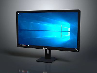 Dell Computer Monitor Featuring Windows Operating System And HD Display Screen 3d model