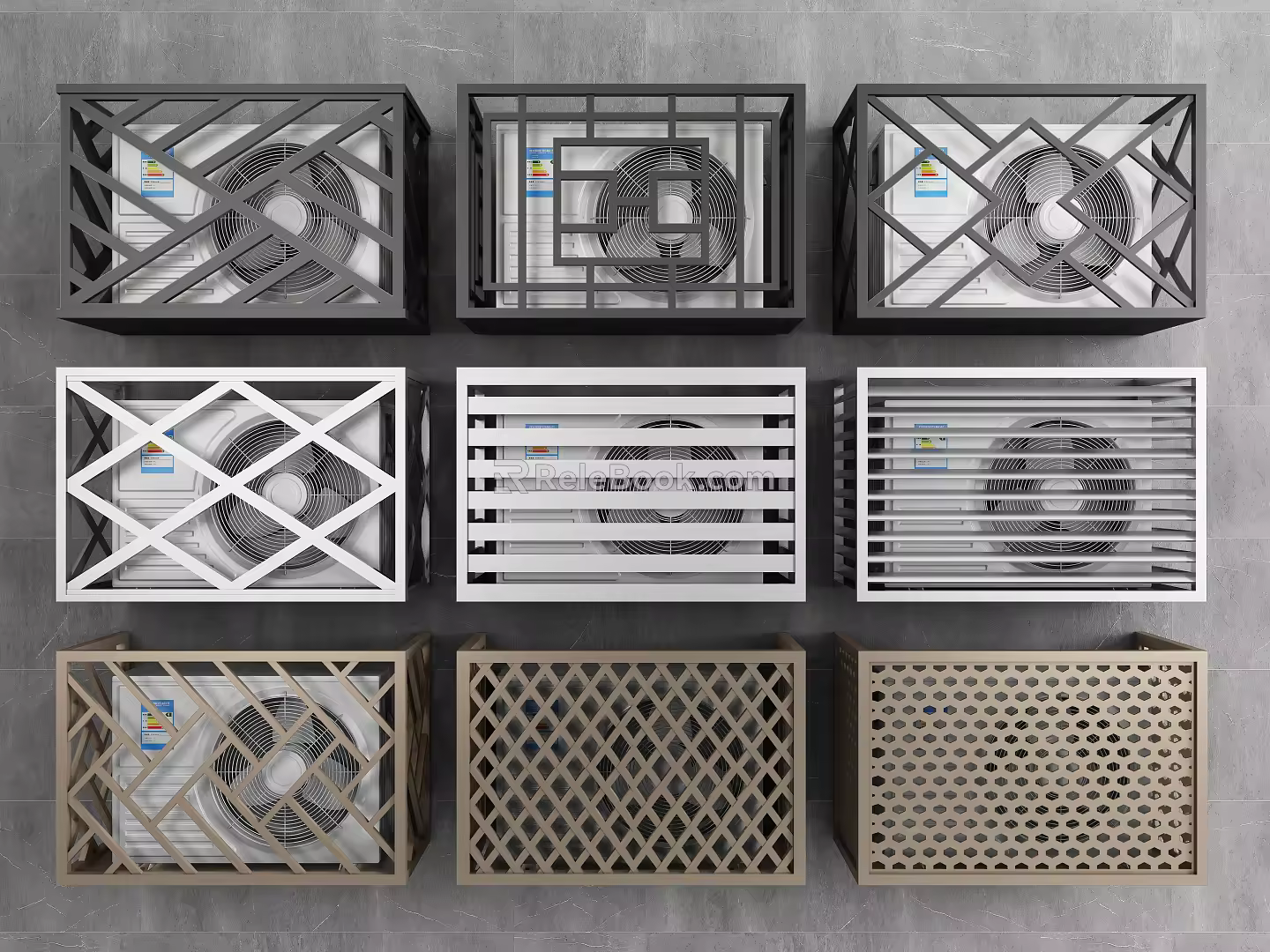 Air conditioner external unit Air conditioner rack External unit bracket Shutter grille Storage rack Shades Air conditioner external hood Protective cover 3d model
