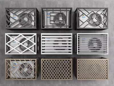 Air conditioner external unit Air conditioner rack External unit bracket Shutter grille Storage rack Shades Air conditioner external hood Protective cover 3d model