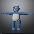 Friendly Blue Cartoon Bear With Open Arms And White Belly Design