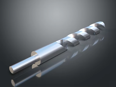 High Quality Stainless Steel Spiral Drill Bit Hardware Tool With Shiny Surface 3d model