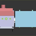Industrial Mechanical Equipment With Blue Green White Sections Including Control Panel And Drive Mechanism