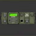 Green Military Style Portable Communication Device With Digital Display And Control Buttons
