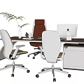 Modern office desk and chair office desk and chair combination 3d model