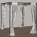 Modern drapery mosquito net bedding drapery gauze curtain 3d model