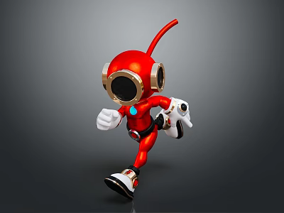 Robot Assistant Small Robot Butler Robot Butler Figure Game Figure 3d model
