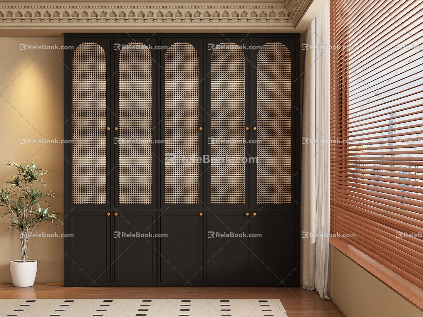 Middle style wardrobe 3d model