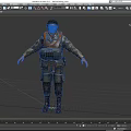Detailed Game and Movie Military Character Wearing Green Uniform Helmet and Tactical Gear
