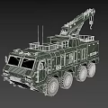 Military Style Green Multi Wheeled Heavy Duty Utility Vehicle With Crane Arm