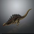 Realistic Dinosaur Character Model With Spiked Back Brown Skin Open Mouth And Long Tail