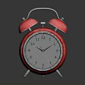 Red Alarm Clock With Double Bells Silver Stand White Dial And Black Numbers