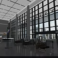 Modern Train Station Interior With Escalators Security Gates Large Glass Windows And Spacious Hall Design 3d model