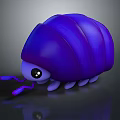 Cute Purple 3D Game Movie Character With Shiny Shell Small Eyes And Antennae