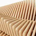 Wooden Outdoor Chair With Modern Wavy Design For Garden And Patio Use