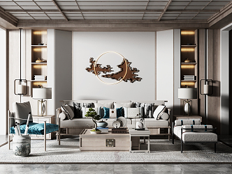 New Chinese Living Room 3d model