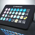 Smart Black Television With Stream Deck Control Panel And Colorful Icon Buttons 3d model
