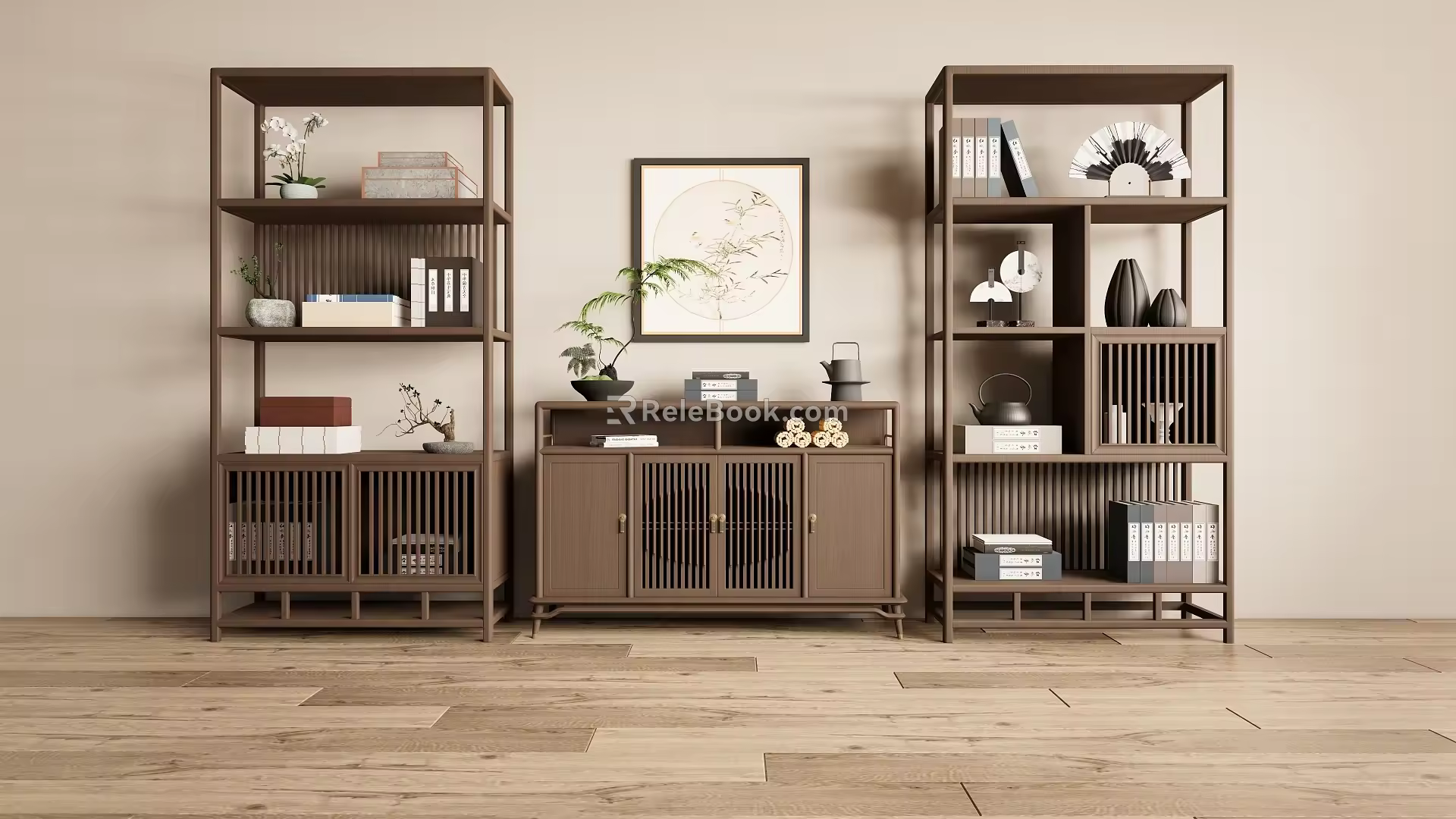 Antique shelf display rack 3d model