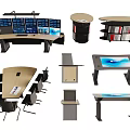 Modern Office Desks With Curved Round Multi layer Conference And Workstation Design Styles