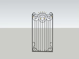 European-style door cute shape wrought iron door chime outdoor chopsticks 3d model