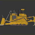 Yellow Bulldozer Utility Vehicle with Heavy Duty Tracks Front Blade and Operator Cab