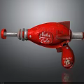 Red Shake Cola Toy Gun Featuring Silver Barrel Retro Logo And Design
