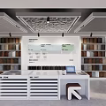 Shopping Mall Retail Store Interior With White Counter Shelves And Product Display Design